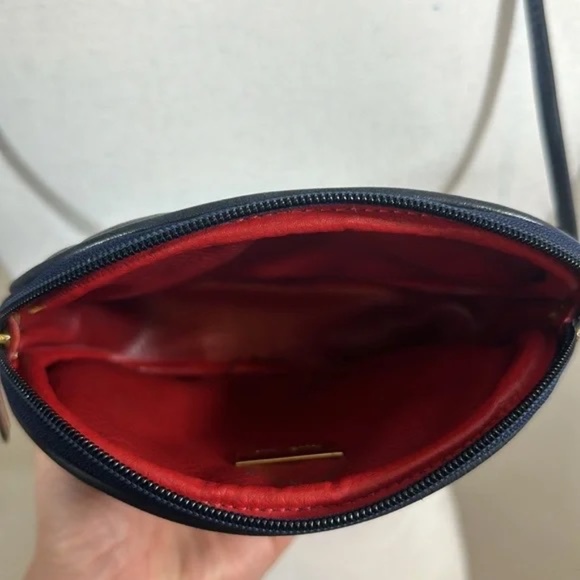 Judith Leiber Small Classic Navy Quilted Leather Crossbody Bag - Picture 7 of 11